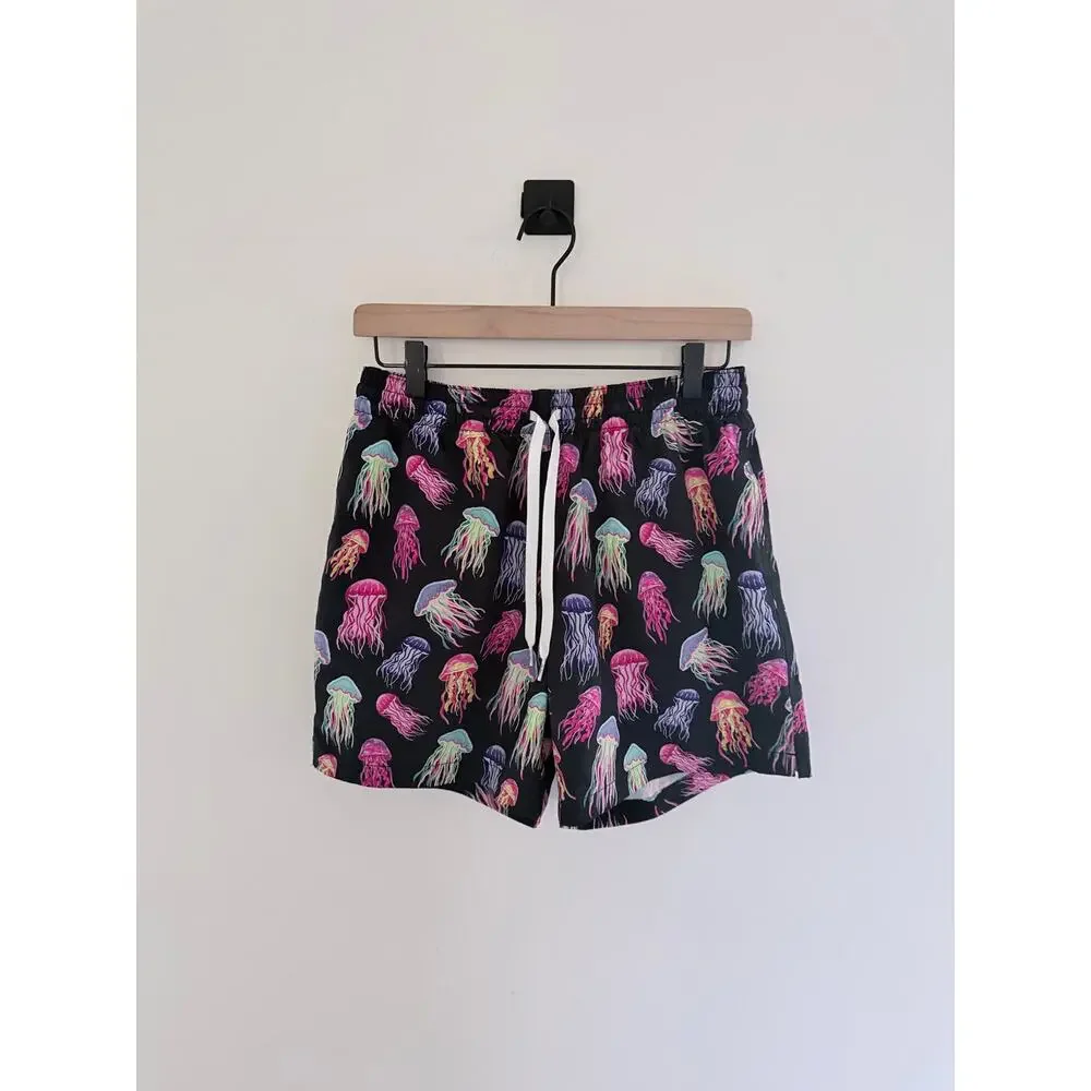 Chubbies Don't Be Jellies Neon Multicolor Jellyfish Print 5.5”Swim Trunks-Size M